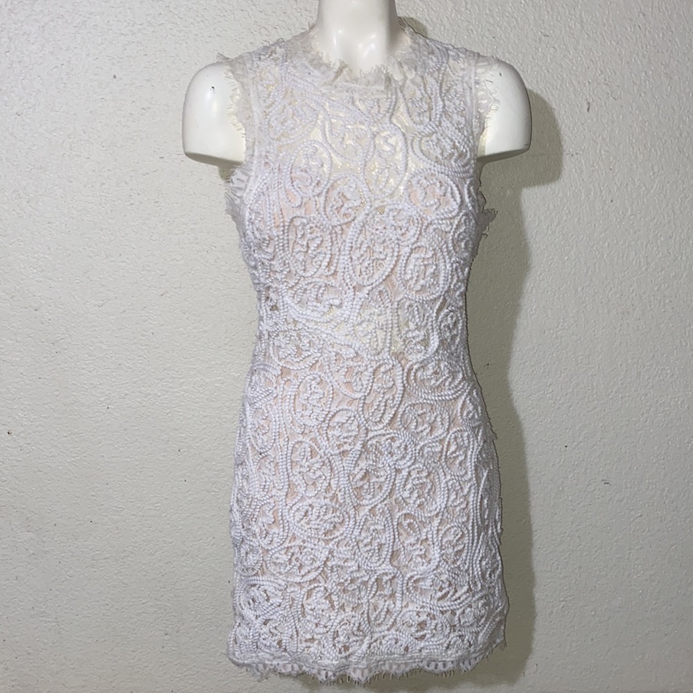 Forever 21 - L - White Soutache Lace Bodycon Dress